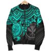 Polynesian Hawaii Bomber Jacket (Women) - Turquoise Turtle - BN15 Bomber Jacket
