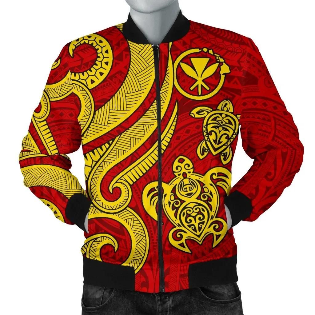 Polynesian-Hawaii-Kanaka-Maoli-Men-Bomber-Jacket-Red-Tentacle-Turtle-BN11-Bomber-Jacket-2