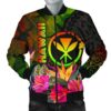 Polynesian Hawaii Kanaka Maoli Polynesian Men's Bomber Jacket - Hibiscus and Banana Leaves - BN15 Bomber Jacket