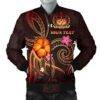 Polynesian Hawaii Personalised Men's Bomber Jacket - Legend of Samoa (Red) - BN15 Bomber Jacket