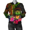 Polynesian Hawaii Polynesian Personalised Women's Bomber Jacket - Hibiscus and Banana Leaves - BN15 Bomber Jacket