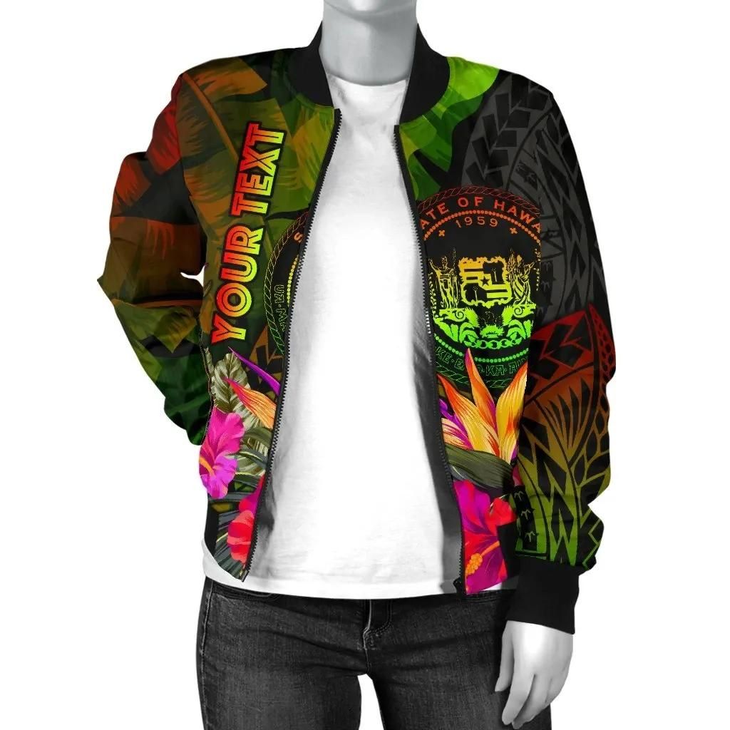 Polynesian-Hawaii-Polynesian-Personalised-Womens-Bomber-Jacket-Hibiscus-and-Banana-Leaves-BN15-Bomber-Jacket-2