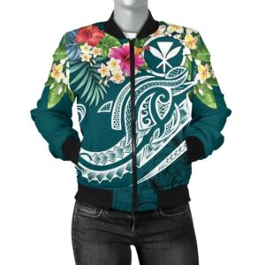 Polynesian Kanaka Maoli Women's Bomber Jacket - Summer Plumeria - BN15 Bomber Jacket