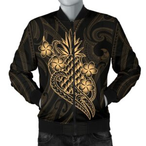 Polynesian Men's Bomber Jacket - Gold Pineapple - BN12