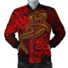 Polynesian Men's Bomber Jacket - Red Shark Polynesian Tattoo - BN18 Bomber Jacket