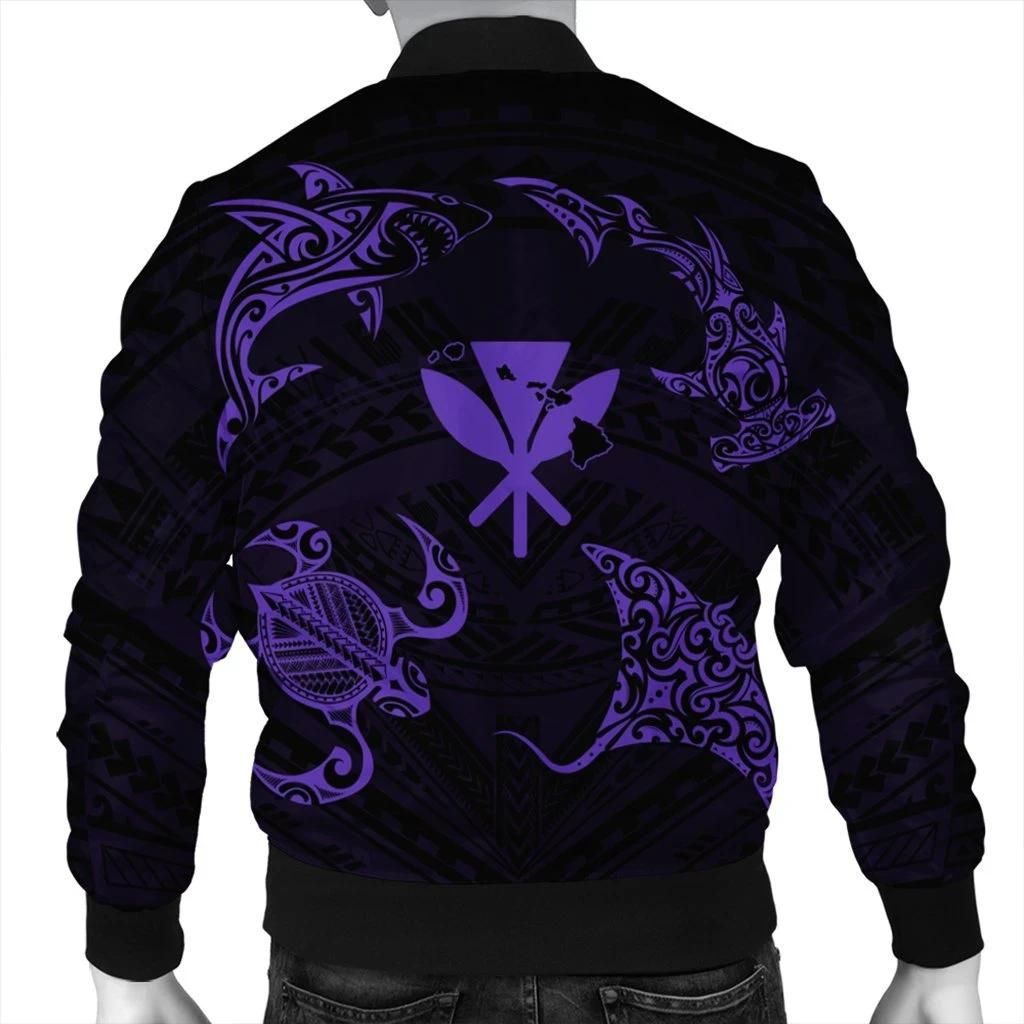 Polynesian-Turtle-Hammerhead-Shark-Ray-Kanaka-Hawaii-Bomber-Jacket-Circle-Purple-AH-J5R-Bomber-Jacket-1