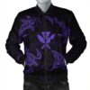 Polynesian Turtle Hammerhead Shark Ray Kanaka Hawaii Bomber Jacket Circle Purple - AH - J5R Bomber Jacket