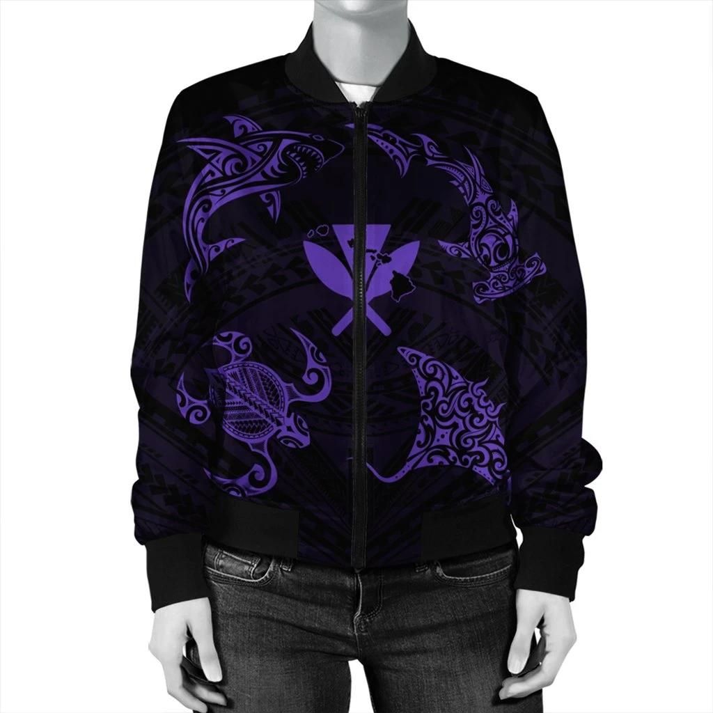 Polynesian-Turtle-Hammerhead-Shark-Ray-Kanaka-Hawaii-Bomber-Jacket-Circle-Purple-AH-J5R-Bomber-Jacket-2