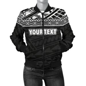 Polynesian Women's Bomber Jacket - Custom Black Style - BN09 Bomber Jacket