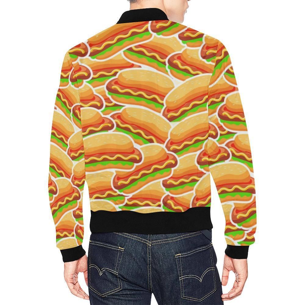 Print-Pattern-Hot-Dog-Mens-Bomber-Jacket-2