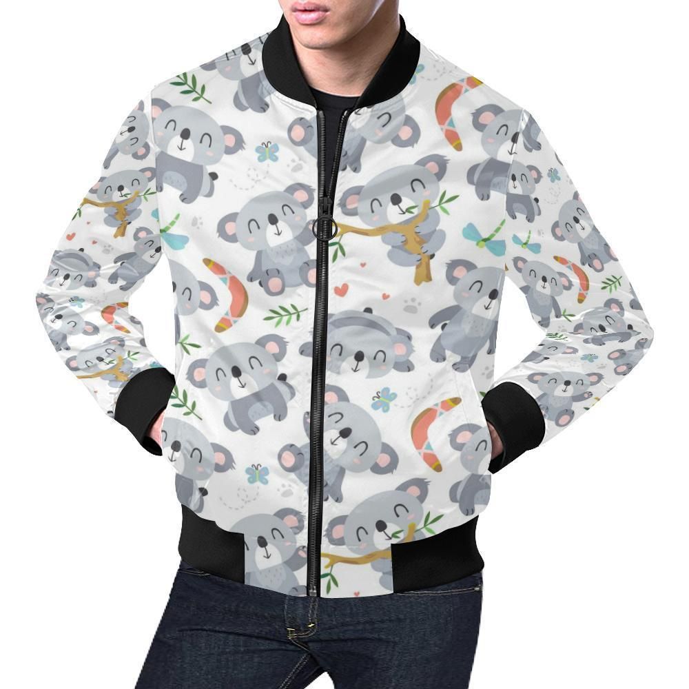 Print Pattern Koala Mens Bomber Jacket Print Pattern Koala Mens Bomber Jacket