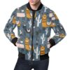 Print Pattern Llama Cactus Mens Bomber Jacket