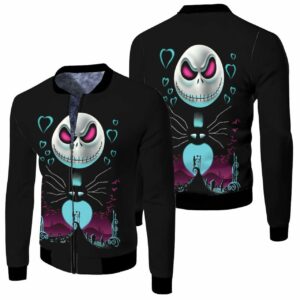 Printed Nightmare Before Christmas Jack Skellingtons 3D T Shirt Hoodie Jersey Bomber Jacket Model 5022 Bomber Jacket