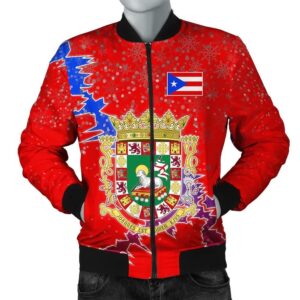 Puerto Rico Christmas Coat Of Arms Men Bomber Jacket X Style J78 Bomber Jacket