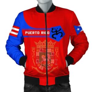Puerto Rico Of Arms Men Bomber Jacketimple Style J78 Bomber Jacket