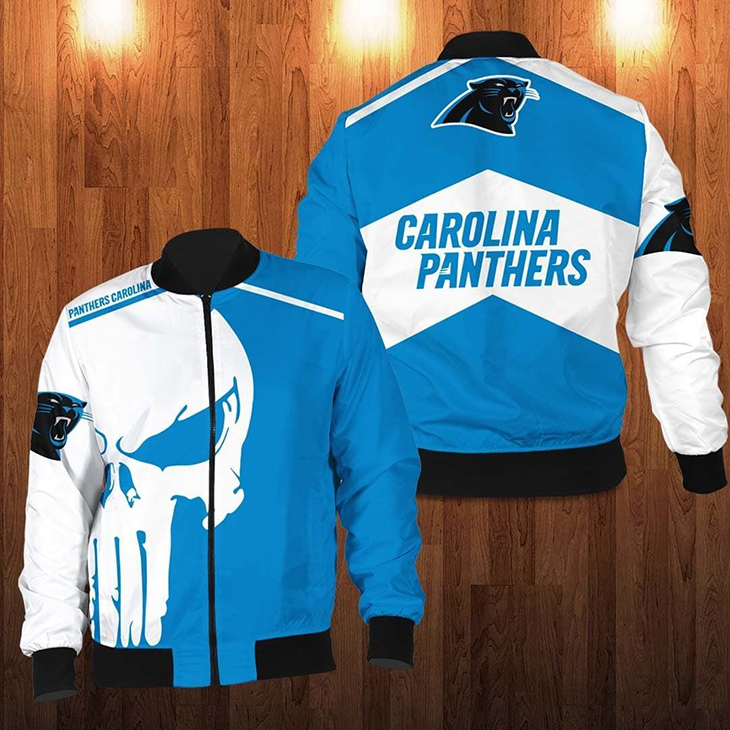 Punisher Skull Carolina Panthers 3D Bomber Jacket Punisher Skull Carolina Panthers 3D Bomber Jacket