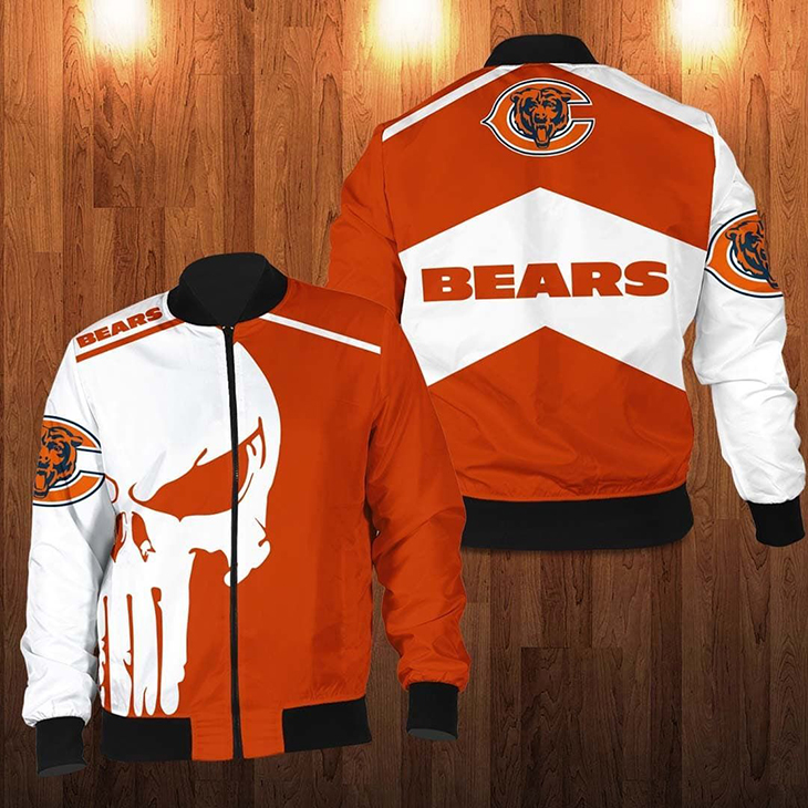 Punisher-Skull-Chicago-Bears-3D-Bomber-Jacket-1
