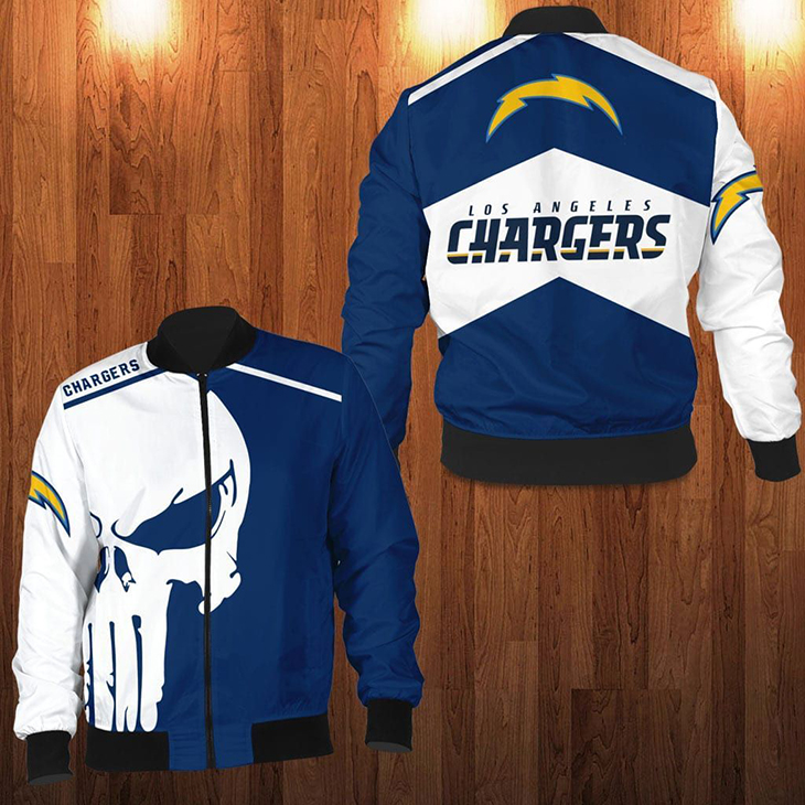 Punisher-Skull-Los-Angeles-Chargers-3D-Bomber-Jacket-1