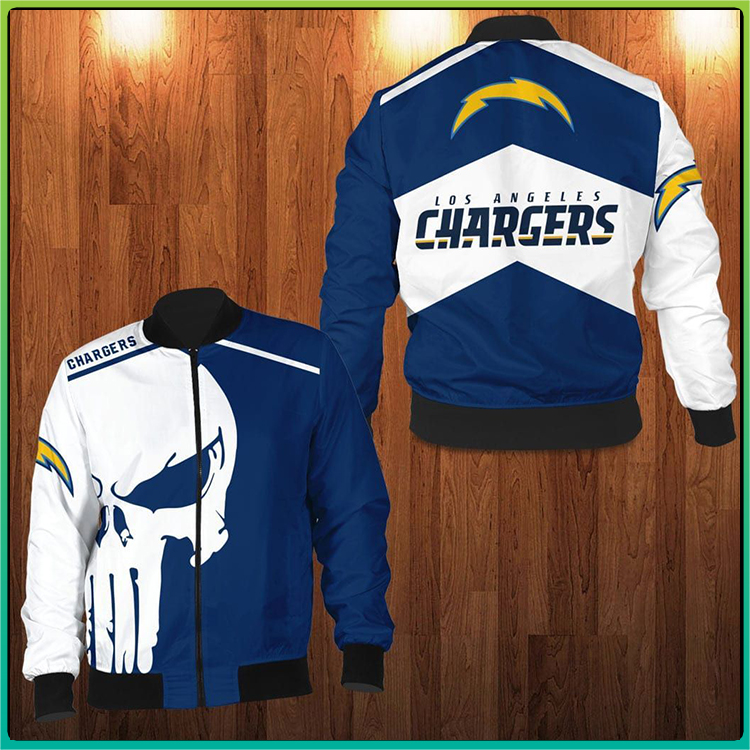 Punisher Skull Los Angeles Chargers 3D Bomber Jacket Punisher Skull Los Angeles Chargers 3D Bomber Jacket