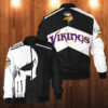 Punisher Skull Minnesota Vikings 3D Bomber Jacket