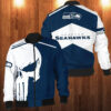 Punisher Skull Seattle Seahawks 3D Bomber Jacket