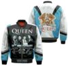 Queen 50th Anniversary 1970 2020 Legend Rock Band Signatures 3D Designed Allover Gift For Queen Fans Bomber Jacket