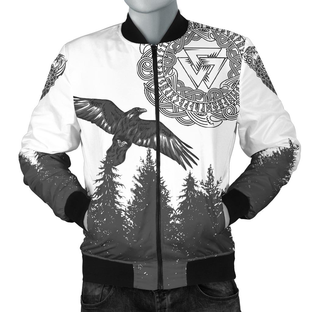 Raven And Wolf In Pine Forest Bomber Jacket A21 Bomber Jacket Raven And Wolf In Pine Forest Bomber Jacket A21 Bomber Jacket