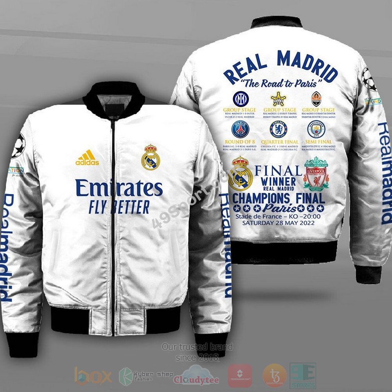 Real Madrid The Road To Paris Champions Bomber Jacket Real Madrid The Road To Paris Champions Bomber Jacket