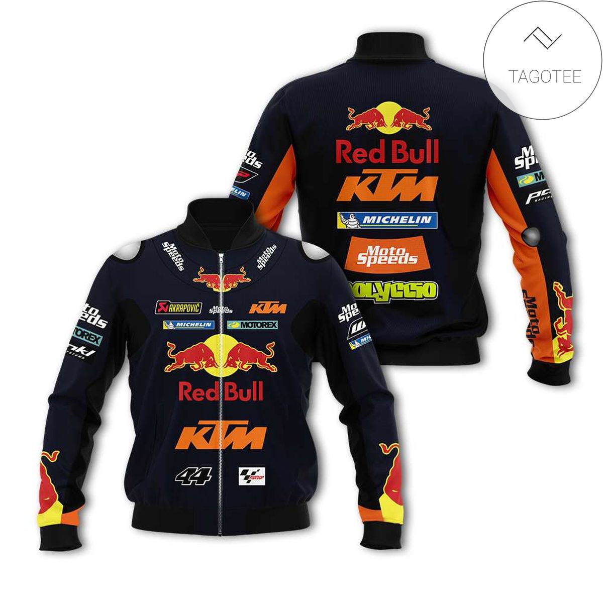 Red Bull Ktm Motorcycle Racing Team 3D Bomber Jacket Red Bull Ktm Motorcycle Racing Team 3D Bomber Jacket