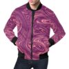 Red Marble Pattern Print Mens Bomber Jacket