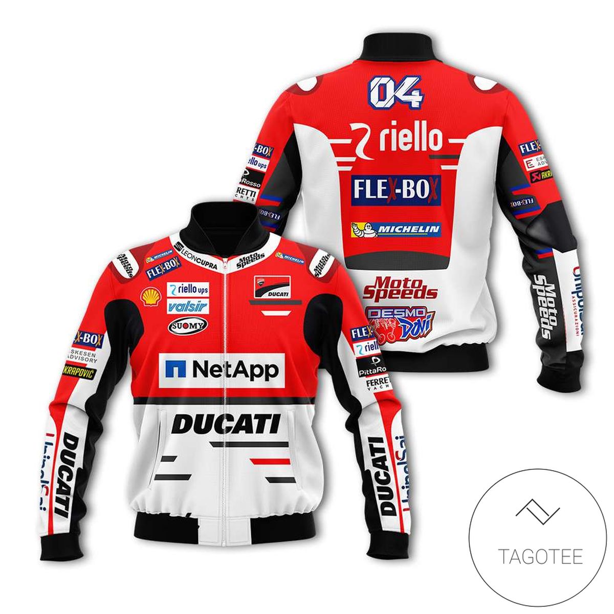 Red Netapp Motocross Branded Unisex Racing 3D Bomber Jacket Red Netapp Motocross Branded Unisex Racing 3D Bomber Jacket