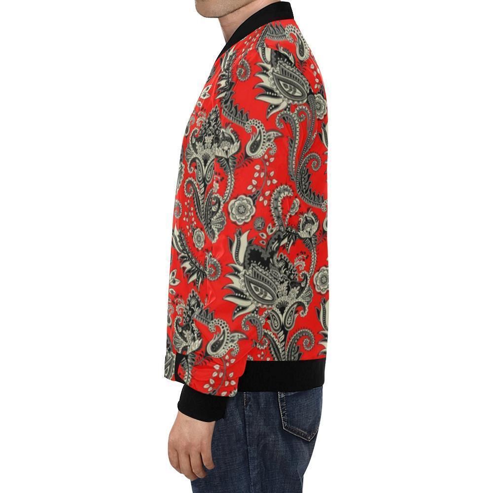 Red-Paisley-Pattern-Print-Mens-Bomber-Jacket-1