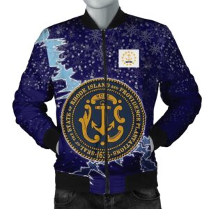 Rhode Island Christmas Coat Of Arms Men Bomber Jacket  X Style J78 Bomber Jacket