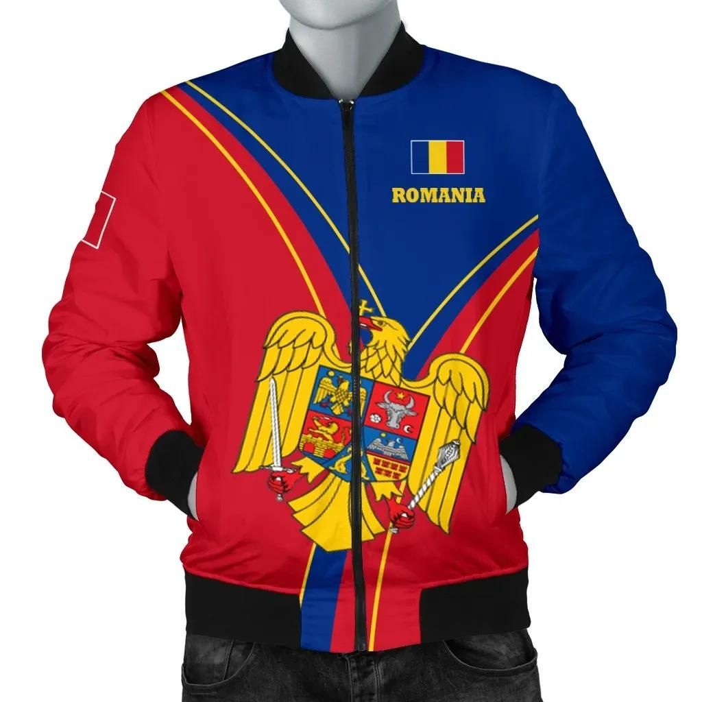 Romania Men's Bomber Jacket - Romanian Pride - BN22 Bomber Jacket Romania Men's Bomber Jacket - Romanian Pride - BN22 Bomber Jacket