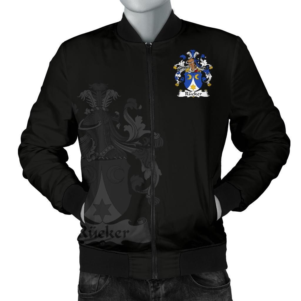 Rucker Germany Men's Bomber Jacket - German Family Crest A7 Bomber Jacket Rucker Germany Men's Bomber Jacket - German Family Crest A7 Bomber Jacket