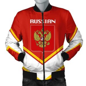 Russian Coat Of Arms Men Bomber Jacket Lucian Style J5W Bomber Jacket