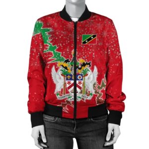 Saint Kitts and Nevis Christmas Coat Of Arms Women Bomber Jacket X Style J78 Bomber Jacket