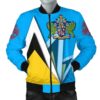 Saint Lucia Men's Bomber Jacket - Flag With Coat Of Arms - BN25 Bomber Jacket