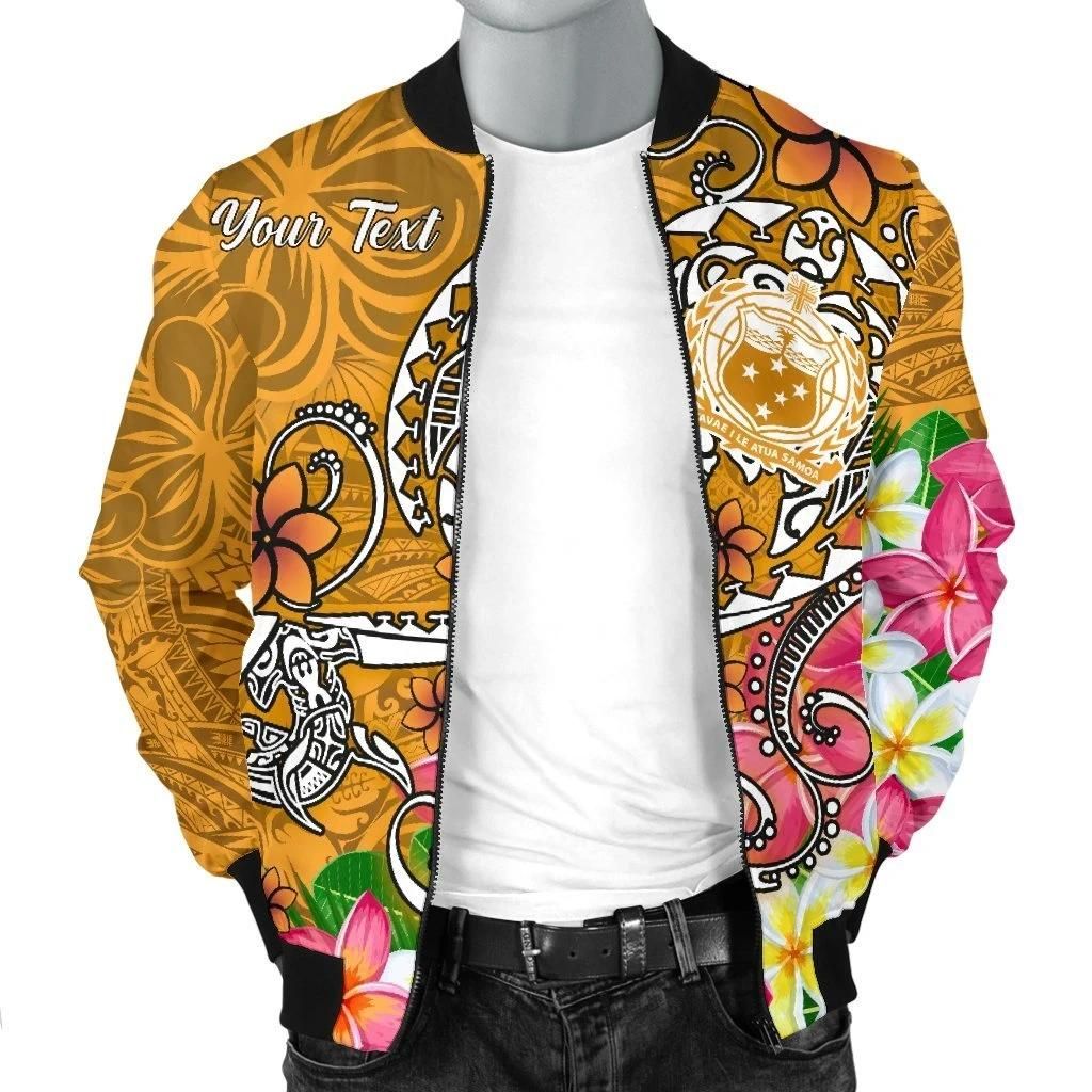 Samoa-Custom-Personalised-Mens-Bomber-Jacket-Turtle-Plumeria-Gold-BN18-Bomber-Jacket-2