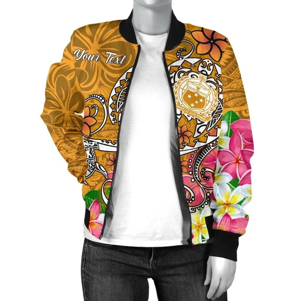 Samoa-Custom-Personalised-Womens-Bomber-Jacket-Turtle-Plumeria-Gold-BN18-Bomber-Jacket-2