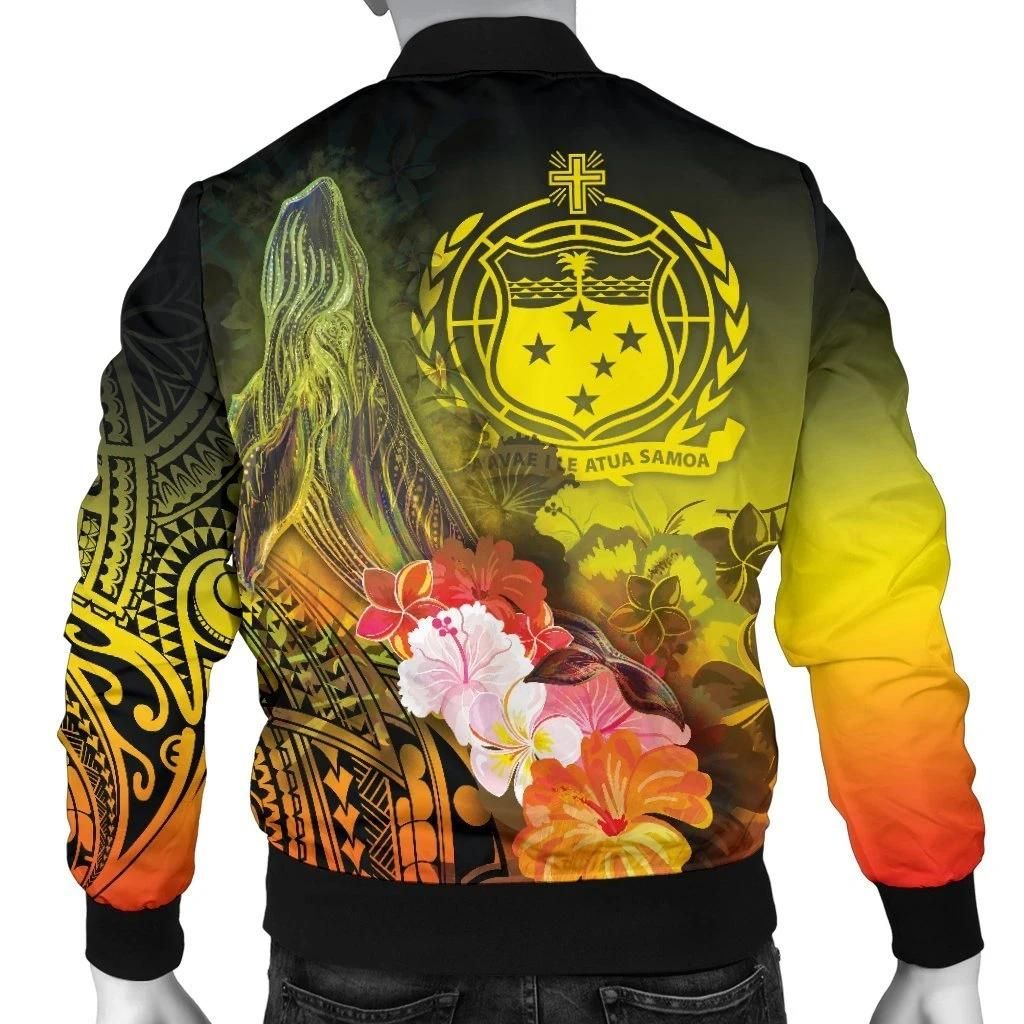 Samoa-Mens-Bomber-Jacket-Humpback-Whale-with-Tropical-Flowers-Yellow-BN18-Bomber-Jacket-1