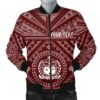 Samoa Personalised Men's Bomber Jacket - Samoa Seal In Polynesian Tattoo Style (Red) - BN25 Bomber Jacket