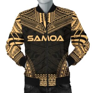Samoa Polynesian Chief Men's Bomber Jacket - Gold Version - Bn10 Bomber Jacket
