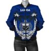 Samoa Polynesian Coconut Women's Bomber Jacket (Blue) A02 Bomber Jacket