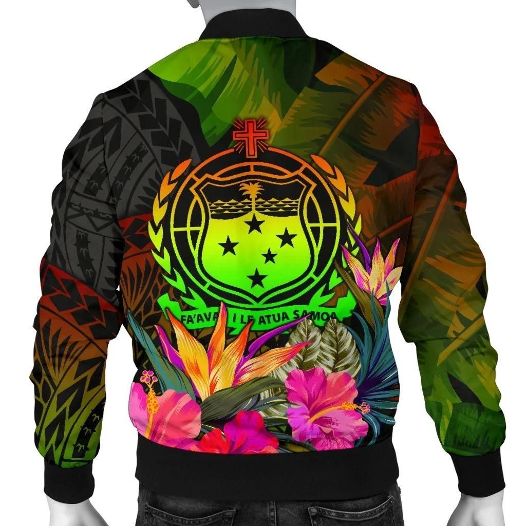 Samoa-Polynesian-Mens-Bomber-Jacket-Hibiscus-and-Banana-Leaves-BN15-Bomber-Jacket-1