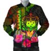 Samoa Polynesian Men's Bomber Jacket -  Hibiscus and Banana Leaves - BN15 Bomber Jacket