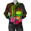 Samoa Polynesian Women's Bomber Jacket - Hibiscus and Banana Leaves - BN15 Bomber Jacket