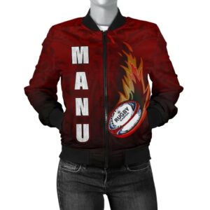 Samoa Women's Bomber Jacket - Manu Rugby Fire - BN09 Bomber Jacket