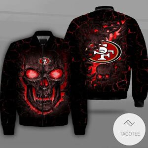 San Francisco 49Ers Lava Skull Full Print Bomber Jacket