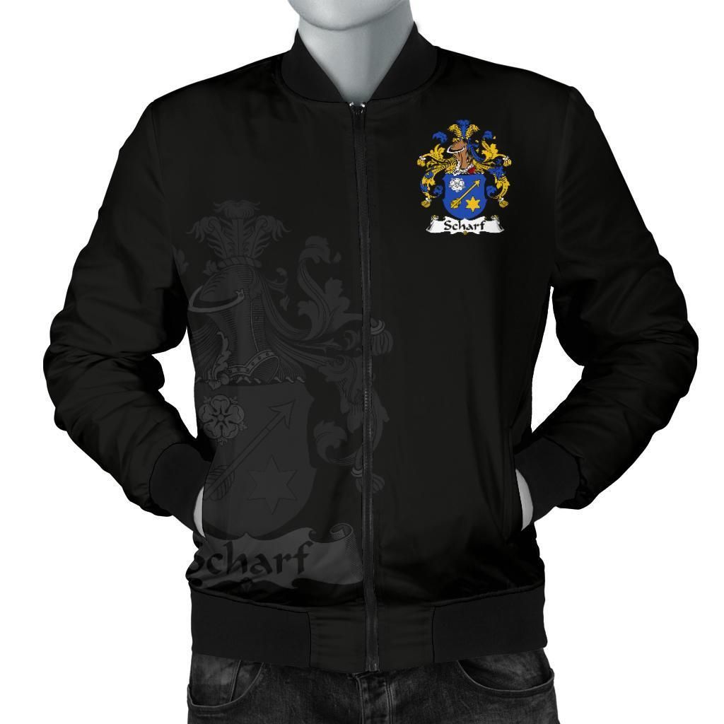 Scharf Germany Men's Bomber Jacket - German Family Crest A7 Bomber Jacket Scharf Germany Men's Bomber Jacket - German Family Crest A7 Bomber Jacket